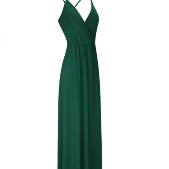 Women's Deep V-Neck Casual Maxi Dress for Party - Picture 3 of 6
